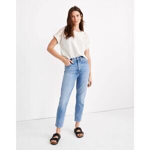 MADEWELL The Mom jean High Rise In Melva Wash Tapered Leg Jean Size 25 W 28×26
